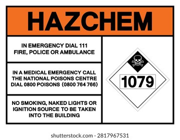 Hazard Chemical UN1079 Class 2 Sulfur Dioxide Symbol Sign, Vector Illustration, Isolate On White Background, Label .EPS10