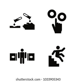 Hazard and Danger. Simple Related Vector Icons Set for Video, Mobile Apps, Web Sites, Print Projects and Your Design. Black Flat Illustration on White Background.
