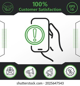 hazard, danger, warning in phone vector icon graphic elements for your work - Modern design