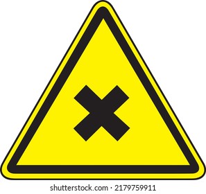 The hazard diamond on the caution sign uses a color-coded system with numbers to signal the degree of health hazard (blue), and flammability hazard (red).