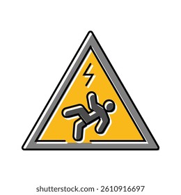 hazard electricity color icon vector. hazard electricity sign. isolated symbol illustration