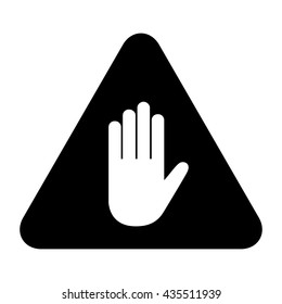 Hazard hand stop sign . Vector illustration