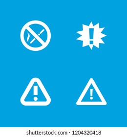 Hazard icon. collection of 4 hazard filled icons such as warning, no smoking. editable hazard icons for web and mobile.