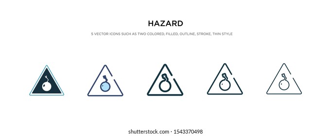 hazard icon in different style vector illustration. two colored and black hazard vector icons designed in filled, outline, line and stroke style can be used for web, mobile, ui