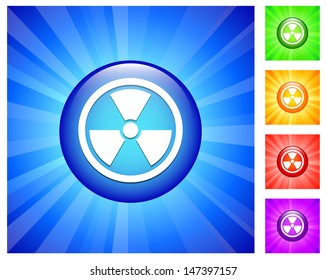 Hazard Icon on Round Button mit blauem Licht