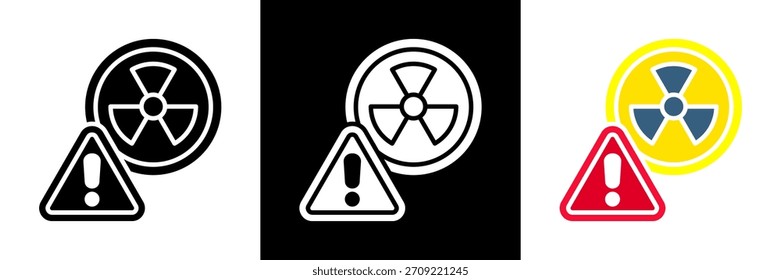 Hazard Icon Set Glyph vector Illustration