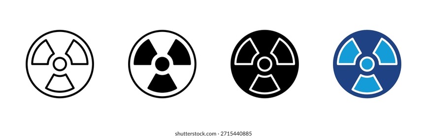 Hazard icon set multiple style collection