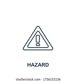 Icono de peligro de la colección de seguridad laboral. Elemento de línea simple Símbolo de peligro para plantillas, diseño web e infografías