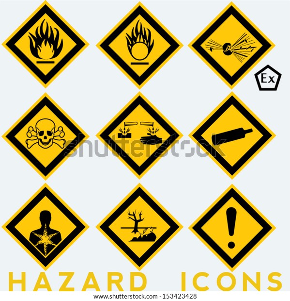 Hazard Icons 9 1 Package Symbols Stock Vector (Royalty Free) 153423428