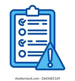 Iconos De Peligro En Estilo Azul, Ilustración vectorial