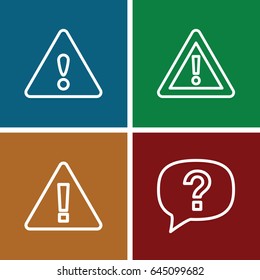 Hazard icons set. set of 4 hazard outline icons such as warning