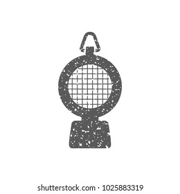 Hazard light icon in grunge texture. Vintage style vector illustration.