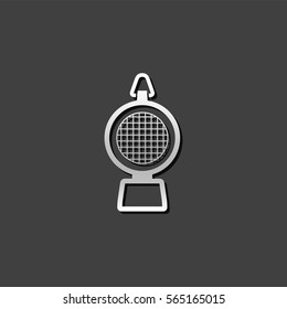Hazard light icon in metallic grey color style. Transportation road construction