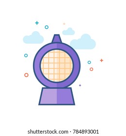 Hazard light icon in outlined flat color style. Vector illustration.