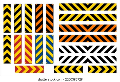 Hazard Marker Stripe Chevron, Arrow, Warning Symbol, Direction, Obstacle, Traffic Stripe, V Shape, Vector Art Illustration