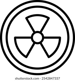 Hazard nuclear sign line icon