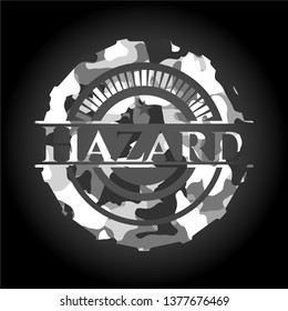 Hazard on grey camouflaged pattern