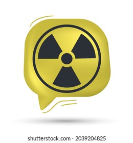 hazard, radiation and danger vector in speech bubble - Modern design