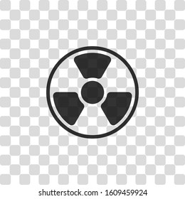 hazard, radiation. simple silhouette. Black symbol on transparency grid
