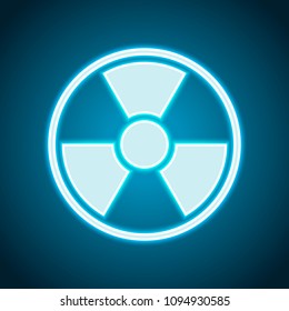 hazard, radiation. simple silhouette. Neon style. Light decoration icon. Bright electric symbol