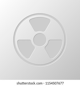 hazard, radiation. simple silhouette. Paper design. Cutted symbol. Pitted style