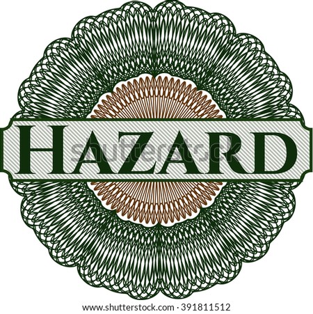 Hazard rosette or money style emblem