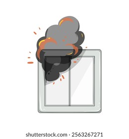 hazard short circuit fire cartoon. safety prevention, damage ignition, risk protection hazard short circuit fire sign. isolated symbol vector illustration