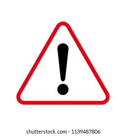 Hazard sign. Attention icon. Hazard warning attention sign. exclamation mark icon. Risk sign 