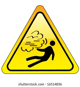 Hazard sign - caution dangerous or toxic gases