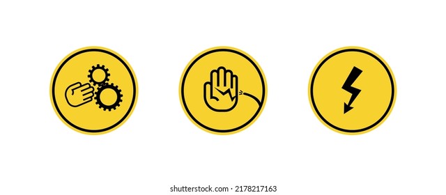 hazard sign on white background