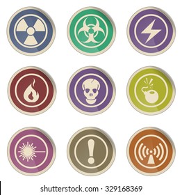 Hazard Sign simple vector icon set