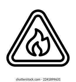 Hazard Sign Vector Line Icon Design