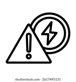 Hazard Sign Vector Line Icon Design