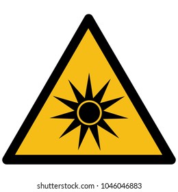 Hazard sign vector - optical radiation sign label, sticker