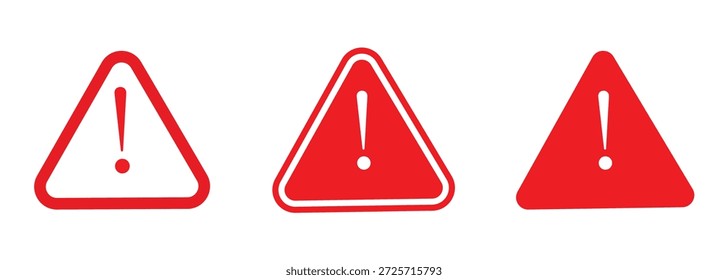 Sinal de perigo .Sinal de advertência.Perigo Cuidado ou Alerta Aviso de Risco Atenção Ícone Definir.Ícone de advertência de perigo definido.
