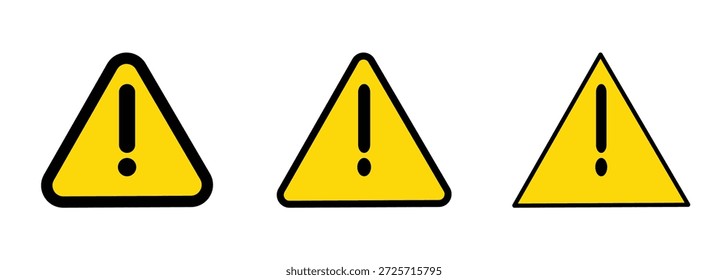 Sinal de perigo .Sinal de advertência.Perigo Cuidado ou Alerta Aviso de Risco Atenção Ícone Definir.Ícone de advertência de perigo definido.