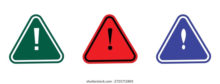 Sinal de perigo .Sinal de advertência.Perigo Cuidado ou Alerta Aviso de Risco Atenção Ícone Definir.Ícone de advertência de perigo definido.