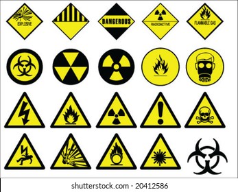 hazard signs collection vector