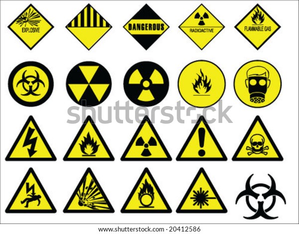 Hazard Signs Collection Vector Stock Vector (Royalty Free) 20412586 ...