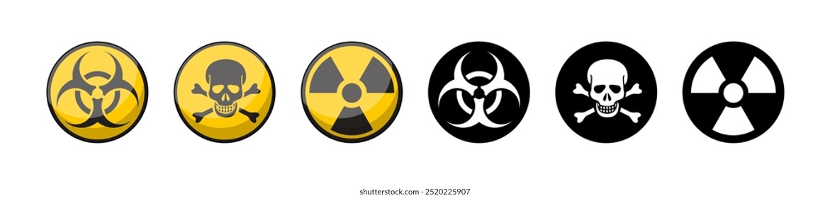 Symbol für Gefahrenzeichen. Symbol für biologische und atomare Gefahr