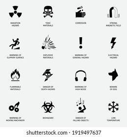 Hazard signs set,symbol and vector,Can be used for web, print and mobile