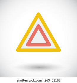 Hazard. Single flat icon on white background. Vector illustration.