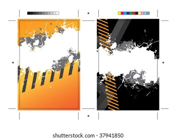 A hazard stripes postcard or direct mailer design template with copy space. Easily customize this vector image to suit the needs of your business. Print ready 4 x 6 with bleeds and crop marks.