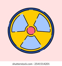 Hazard Symbol Icon Illustration with bright colour palette in flat design style for education and future technology theme design.