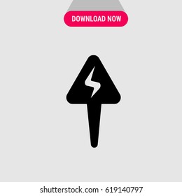 Hazard Symbol Vector Icon, The symbol of signboard about danger. Simple, modern flat vector illustration for mobile app, website or desktop app  