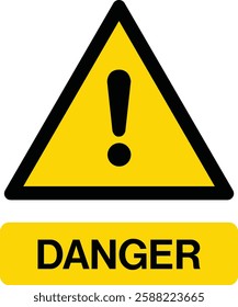 Hazard Symbol  Signs Yellow base black text