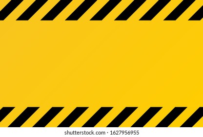 Hazard texture. Yellow and black diagonal stripes. Caution or warning template. Construction border template. Attention symbol with diagonal lines. Vector illustration.