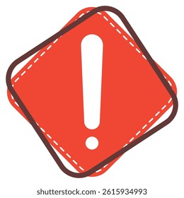 Hazard warning attention exclamation icon isolated on white background.