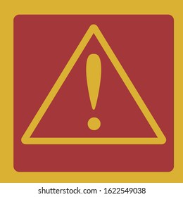 Icono de atención de advertencia de peligro, peligro de exclamación Glifo plano simple