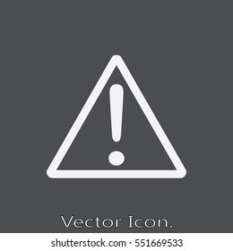 Hazard warning attention Icon isolated sign symbol and flat style for app, web and digital design. Vector illustration.